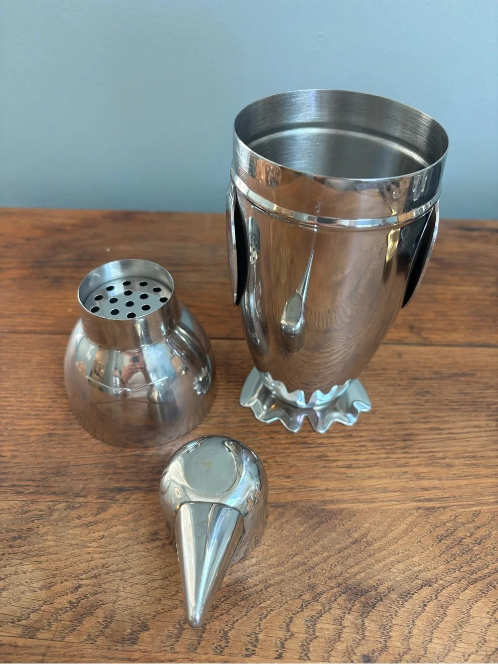 Adorable Tuxedo Penguin-Shaped Stainless Steel Cocktail Shaker- Like New